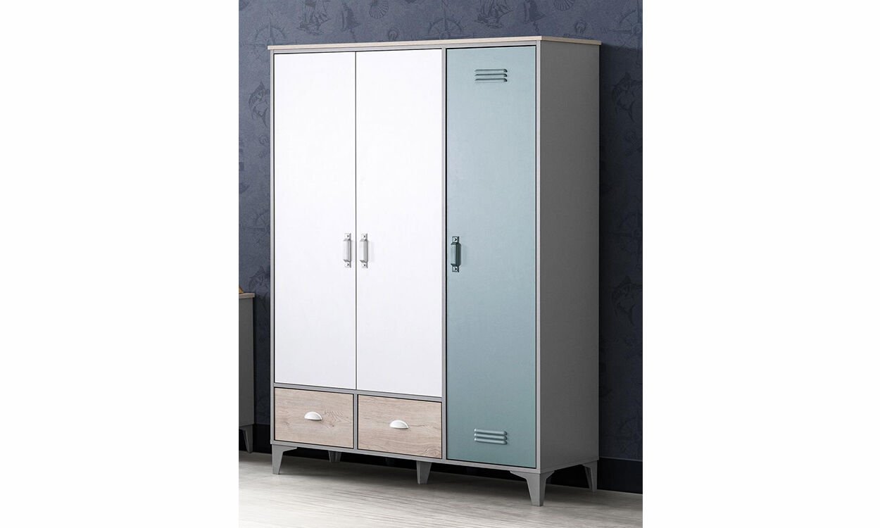 Lego Genç Odası 3 Kapılı Dolap (Yeşil)