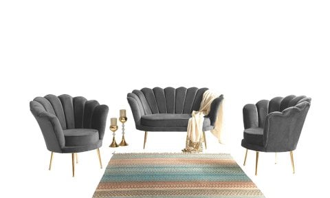 İnci Gri  2+1+1 Çay Seti (Salon,Balkon,Cafe,Ofis)