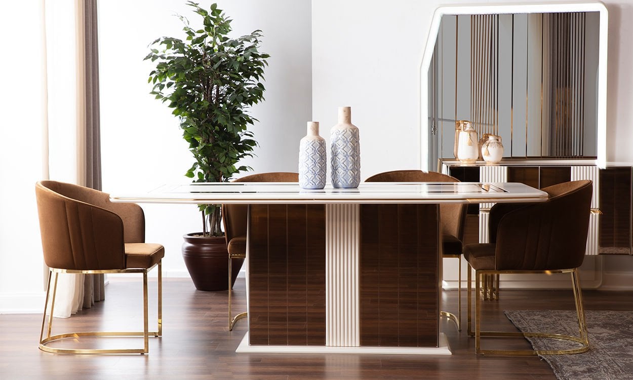 Soho Yemek Masası ve 6 Sandalye (Krem)