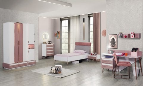 Rose Genç Odası 120*200 cm Başlıklı Karyola