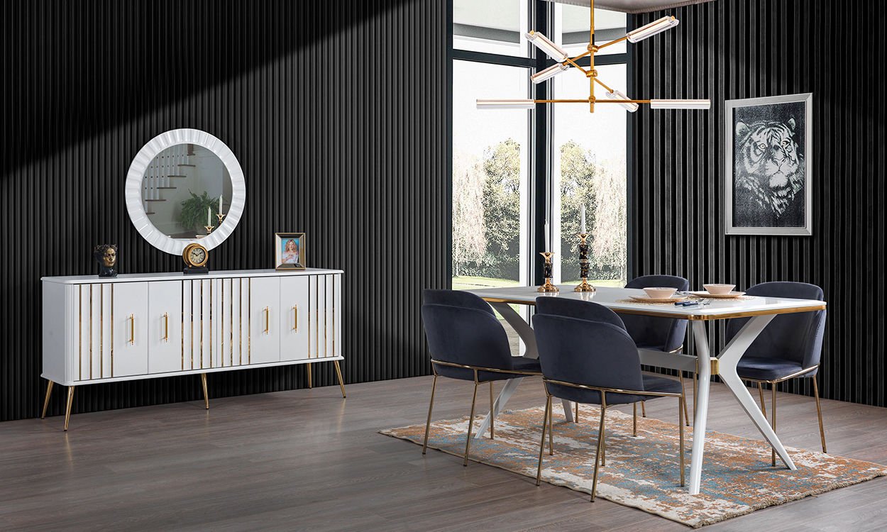 Erva Yemek Odası Takımı(Gold)