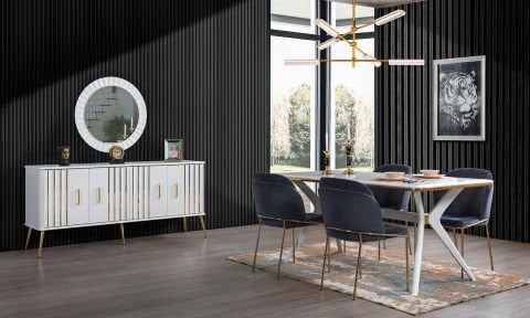 Erva Yemek Odası Takımı(Gold)