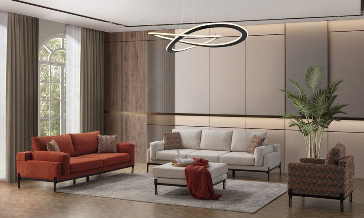 Mono Modern Koltuk Takımı (4+3+1+Puf) Hoparlörlü