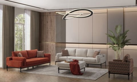 Mono Modern Koltuk Takımı (4+3+1+Puf) Hoparlörlü