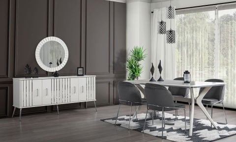 Erva Yemek Odası Takımı(Gümüş)