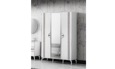 Active Beyaz Genç Odası Takımı (3 Kapılı Dolap, Komodin, 100*200 cm Başlıklı Karyola)