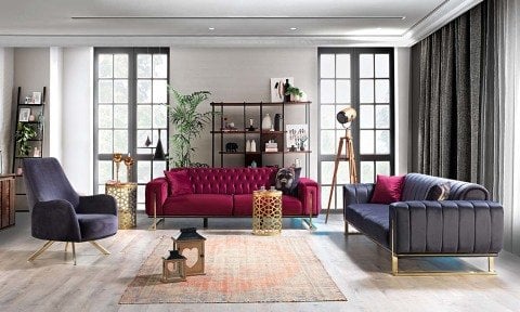 Gold Modern Koltuk Takımı (3+3+1+1)