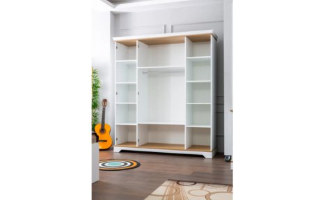 Kanyon Genç Odası Takımı (4 Kapılı Dolap, Komodin, 100*200 cm Başlıklı Karyola)