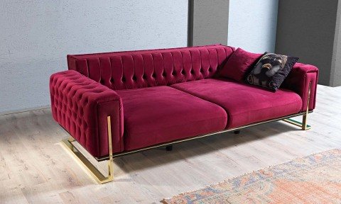 Gold Modern Üçlü Koltuk