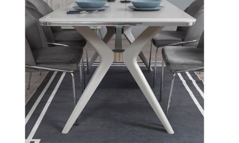Erva Yemek Masası ve 6 Sandalye(Sis Gri)