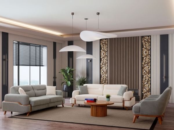 Resital Koltuk Takımı Mavi (3+3+1+1)