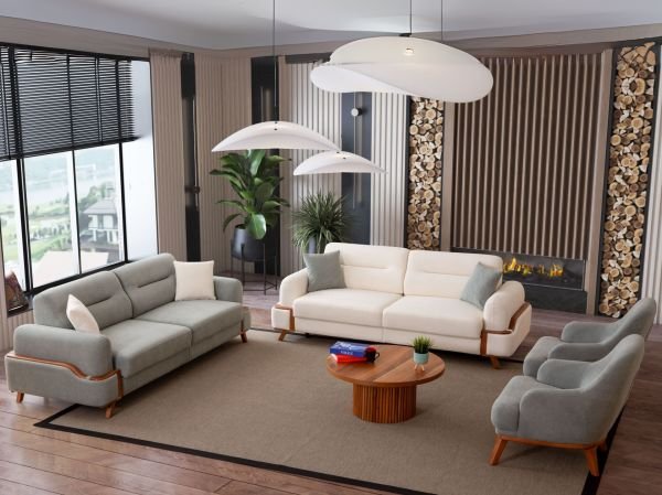 Resital Koltuk Takımı Mavi (3+3+1+1)