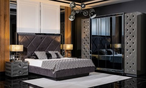 Viona 6 Kapılı Dolaplı Yatak Odası Takımı(Bazalı)