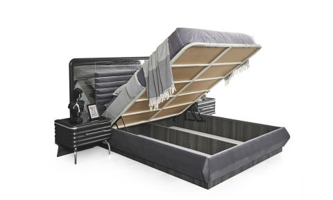 Asel Bazalı Yatak Odası Takımı(Antrasit)