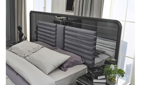 Asel Bazalı Yatak Odası Takımı(Antrasit)