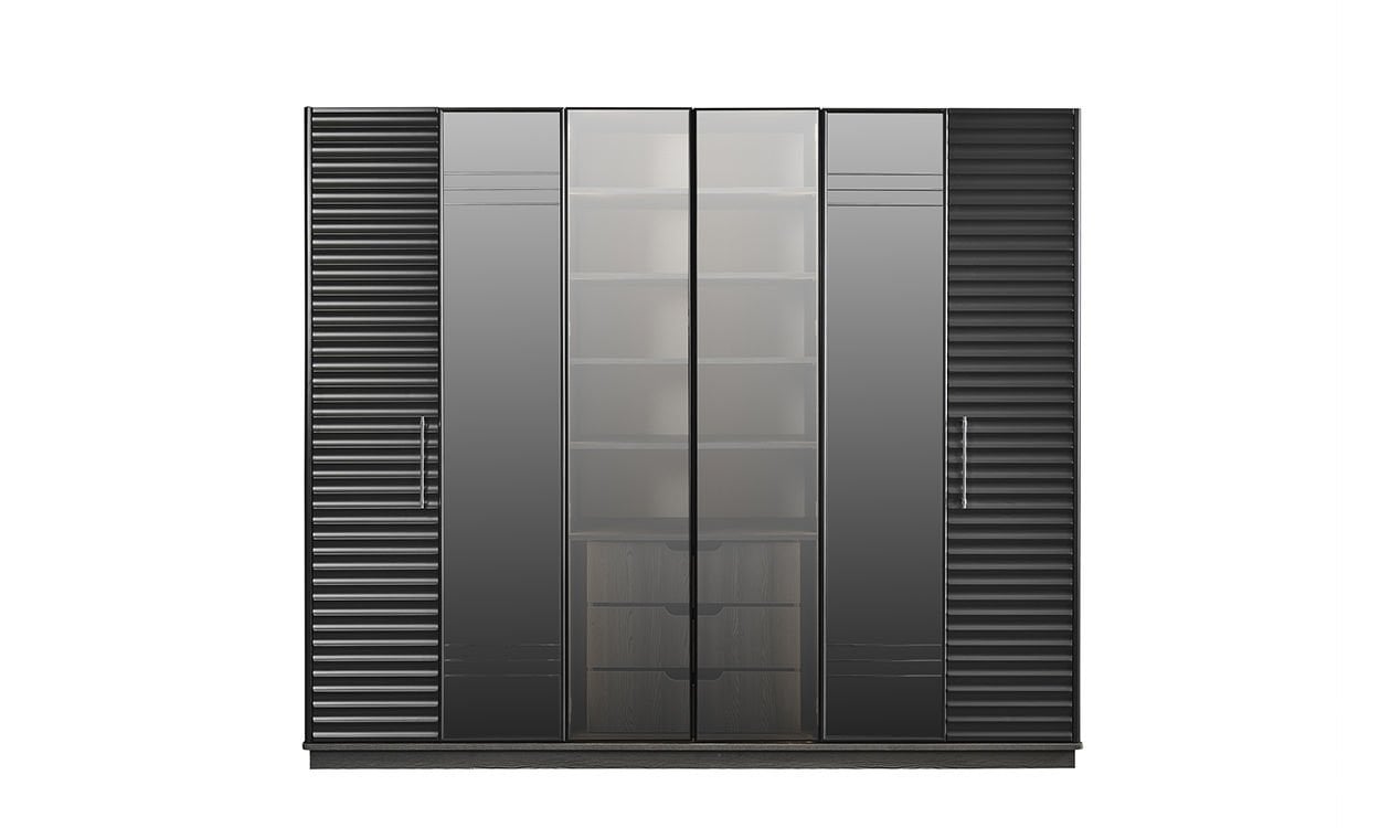 Asel Yatak Odası 6 Kapılı Dolap(Antrasit)