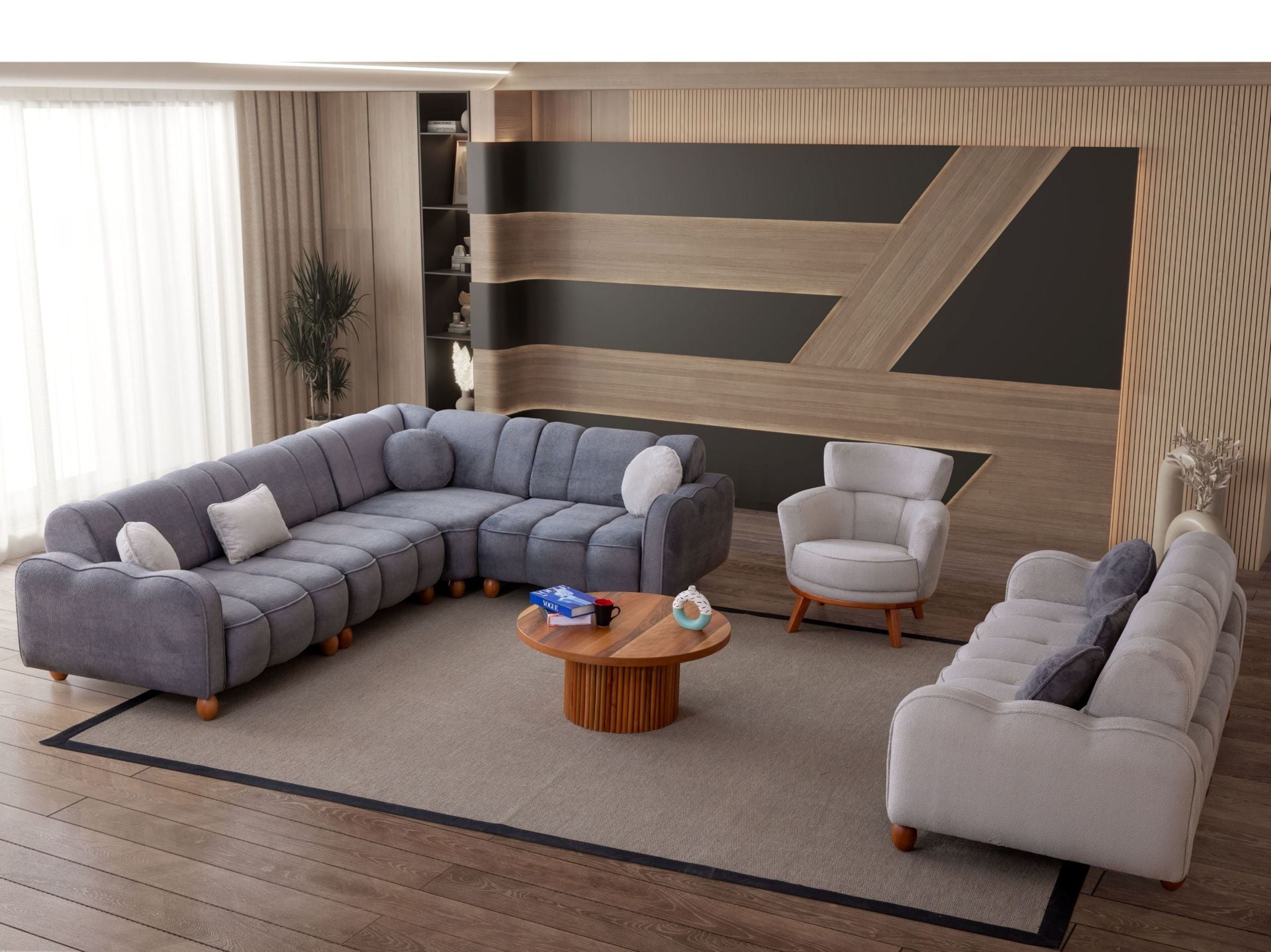 Turkuaz Köşe Koltuk (Berjerli)