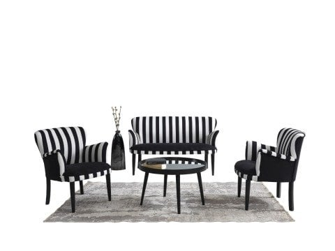Zebrano Çay Seti Tekli Koltuk, Berjer (Salon, Balkon, Cafe Ofis)