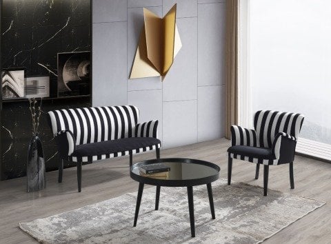 Zebrano Çay Seti Tekli Koltuk, Berjer (Salon, Balkon, Cafe Ofis)