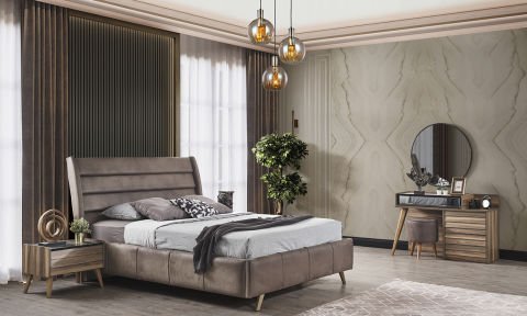 Klas Bazalı Yatak Odası Takımı(Ceviz)