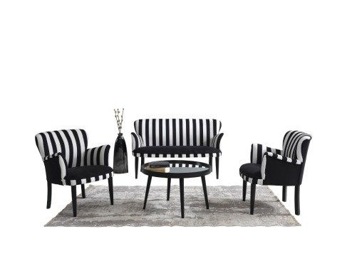Zebrano Çay Seti İkili Koltuk (Salon Balkon Cafe Ofis)