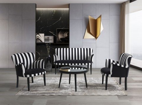 Zebrano Çay Seti İkili Koltuk (Salon Balkon Cafe Ofis)