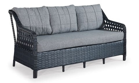 Rondi Antrasit Rattan Bahçe Mobilyası (Salon, Balkon, Cafe Ofis) 3+1+1+2Puf+Masa