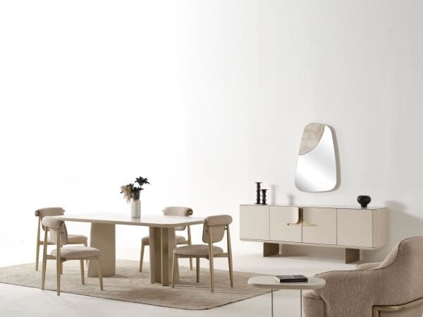 Almata Seramik Yemek Odası (Masa ve 6 Sandalye)