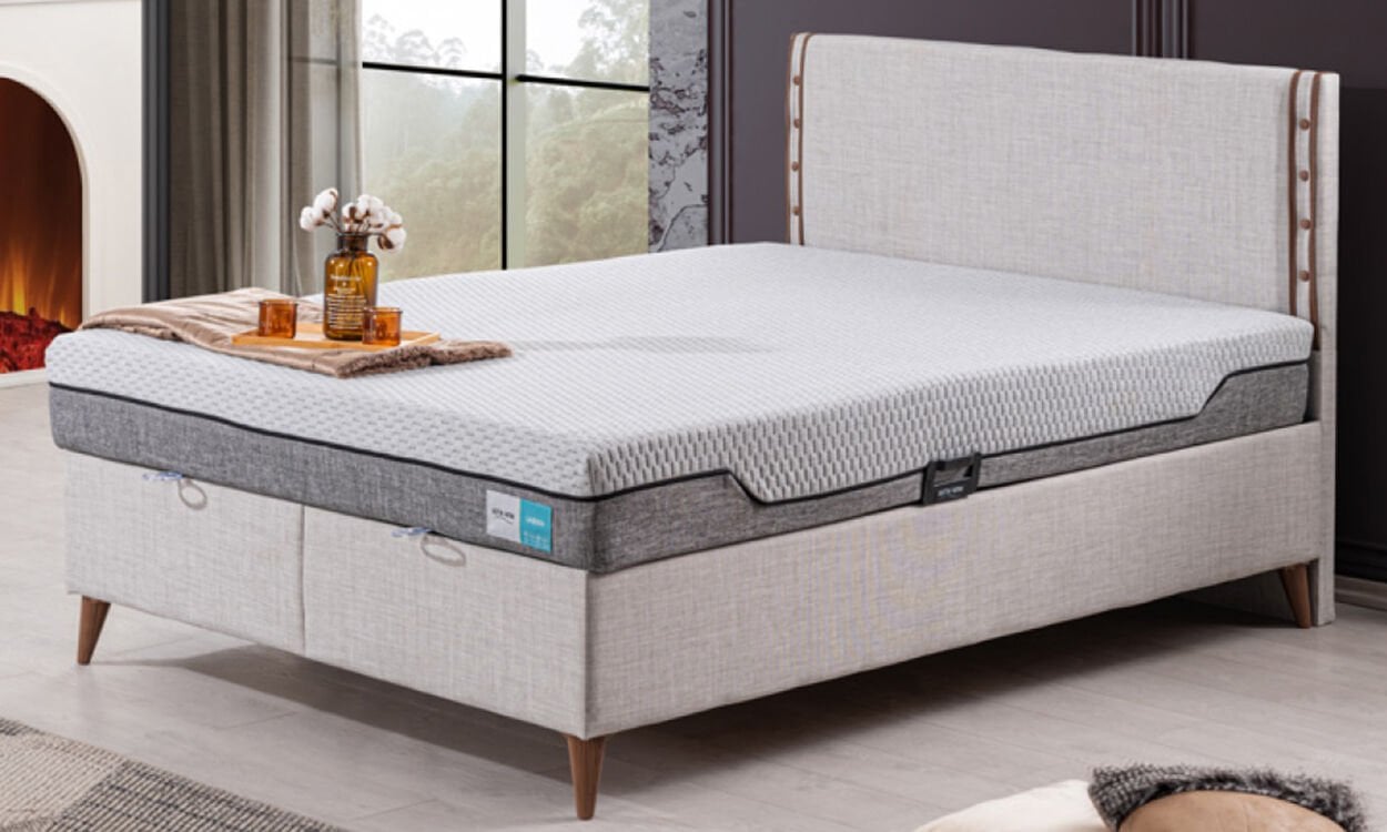 Latte 180*200 cm Çift Kişilik Başlıklı Baza Seti