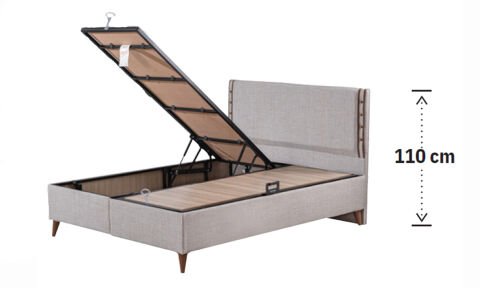 Latte 180*200 cm Çift Kişilik Başlıklı Baza Seti