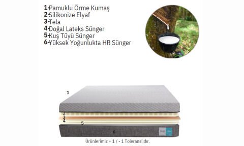 Latte 150*200 cm Çift Kişilik Başlıklı Baza Seti