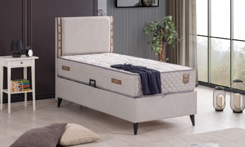 Latte 90*200 cm Tek Kişilik Başlıklı Baza Seti