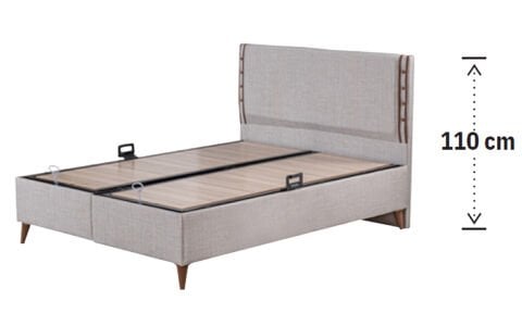 Latte180*200 cm Çift Kişilik Başlıklı Baza