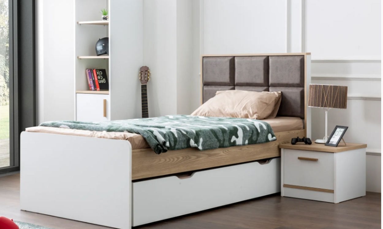 Plato Çocuk Odası 100x200 Başlıklı Bazalı Karyola