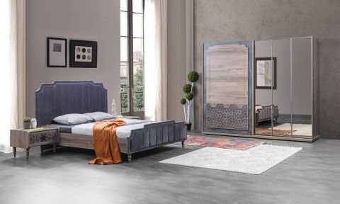 Hünkar 160*200 cm Başlıklı Bazalı Karyola