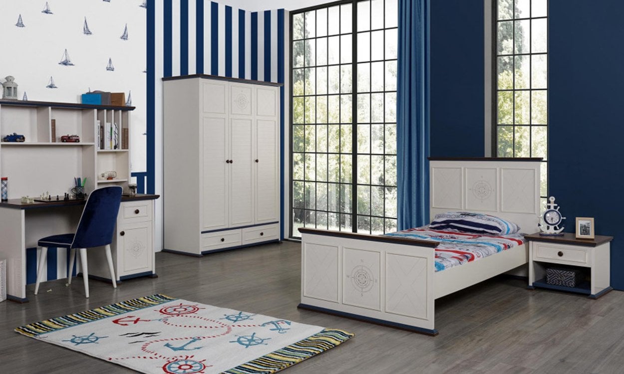 Marina Genç Odası Takımı (3 Kapılı Dolap* Karyola*Komodin)