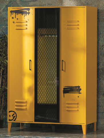 Maxi Genç Odası Takımı (3 Kapılı Dolap * 120-200 Başlıklı Karyola* Komodin) (Sarı)