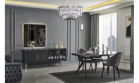 Asel Antrasit Yemek Odası Takımı