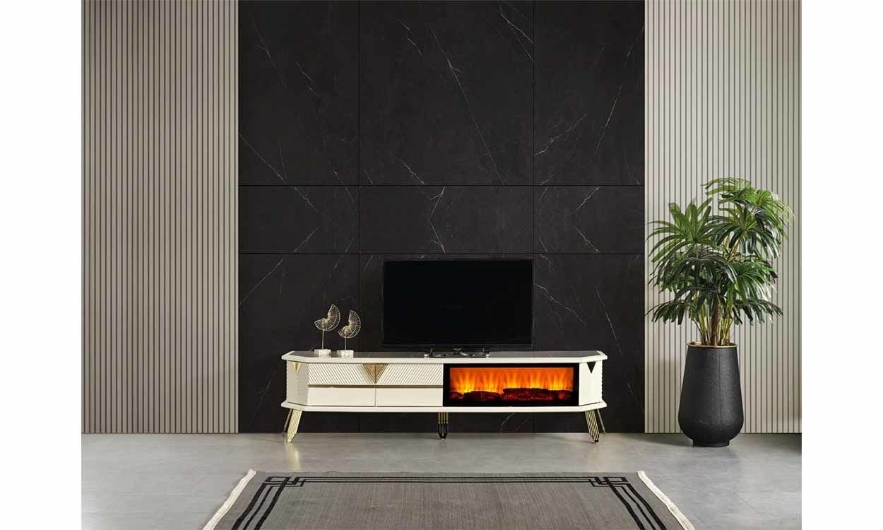 City Şömineli Tv Sehpası