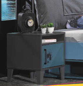 Maxi Genç Odası Takımı (3 Kapılı Dolap * 120-200 Başlıklı Karyola* Komodin) (Siyah)