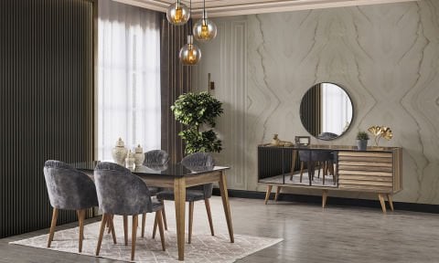 Klas Ceviz Yemek Odası Takımı