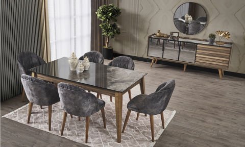 Klas Ceviz Yemek Odası Takımı