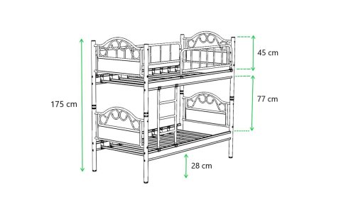 Mercan Metal Ahşap Ferfoje Ranza 90*200 cm(Pembe)