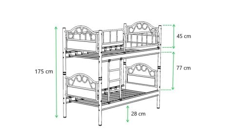 Mercan Metal Ahşap Ferfoje Ranza 90*200 cm(Pembe)