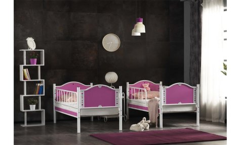 Mercan Metal Ahşap Ferfoje Ranza 90*200 cm(Pembe)