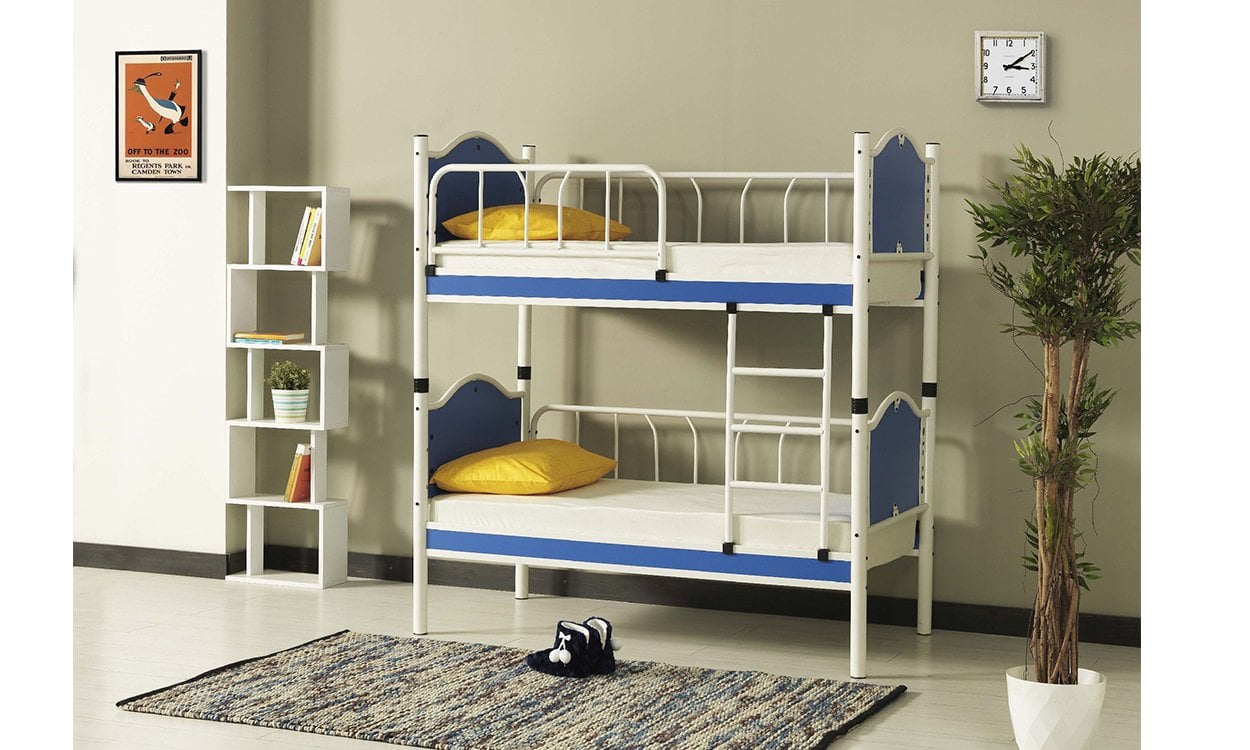 Mercan Metal Ahşap Ferfoje Ranza 90*200 cm (Mavi)