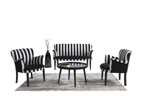 Zebrano Çay Seti  2+1+1+Orta Sehpa (Salon, Balkon, Cafe Ofis)