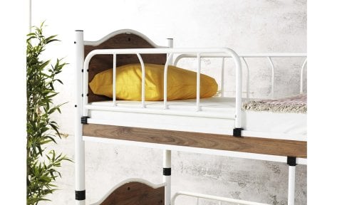 Mercan Metal Ahşap Ferfoje Ranza 90*200 cm (Ceviz)