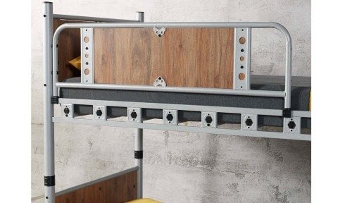 Efes Metal Ahşap Tek Kişilik Ranza 90*200 cm(Ceviz)