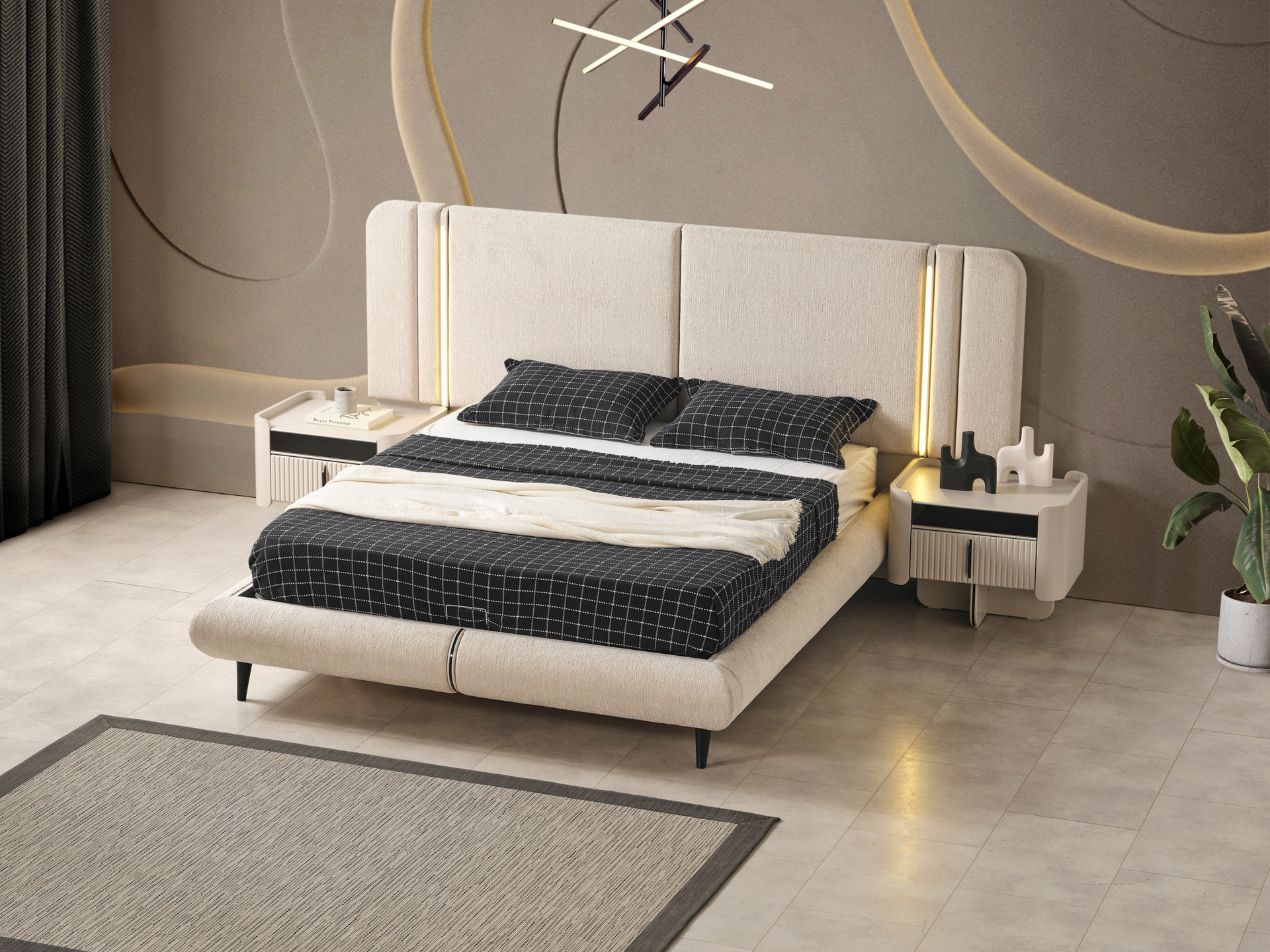 Belin Yatak Odası(Bazalı Karyola)